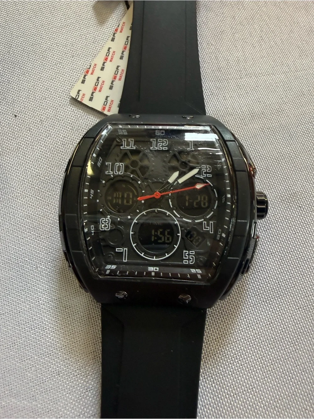 SANDA Fashion Men'S Dual Display Sport Digital Watch TPU Large Dial Luminous New